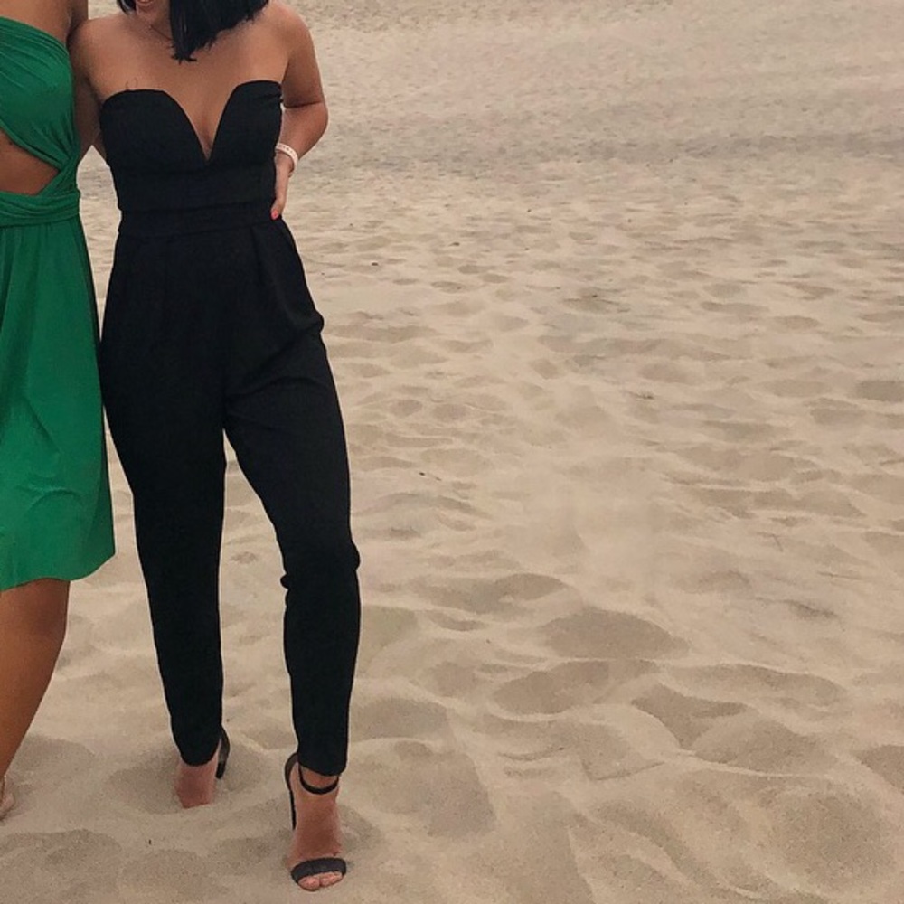 Black Strapless Jumpsuit